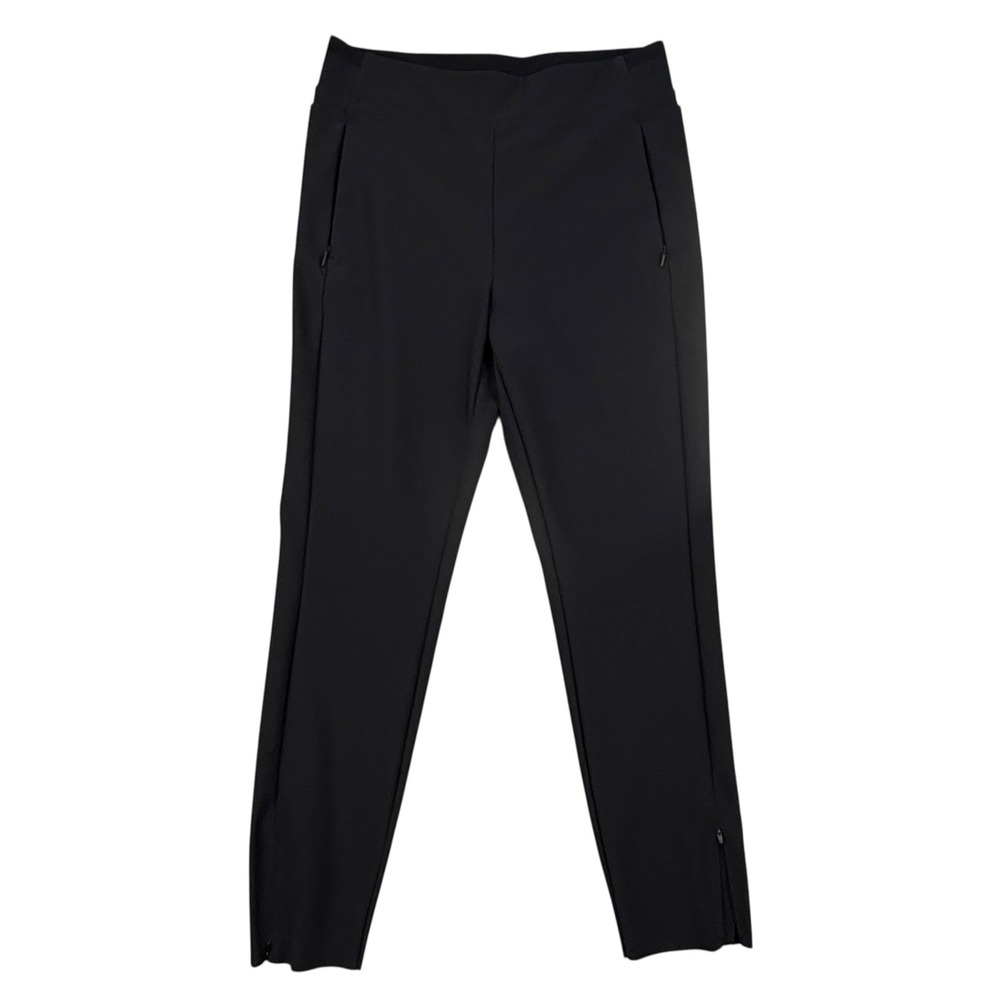 Athleta Headliner High Rise Tight Black Zipper Pockets Ankle Zip Women's 12
